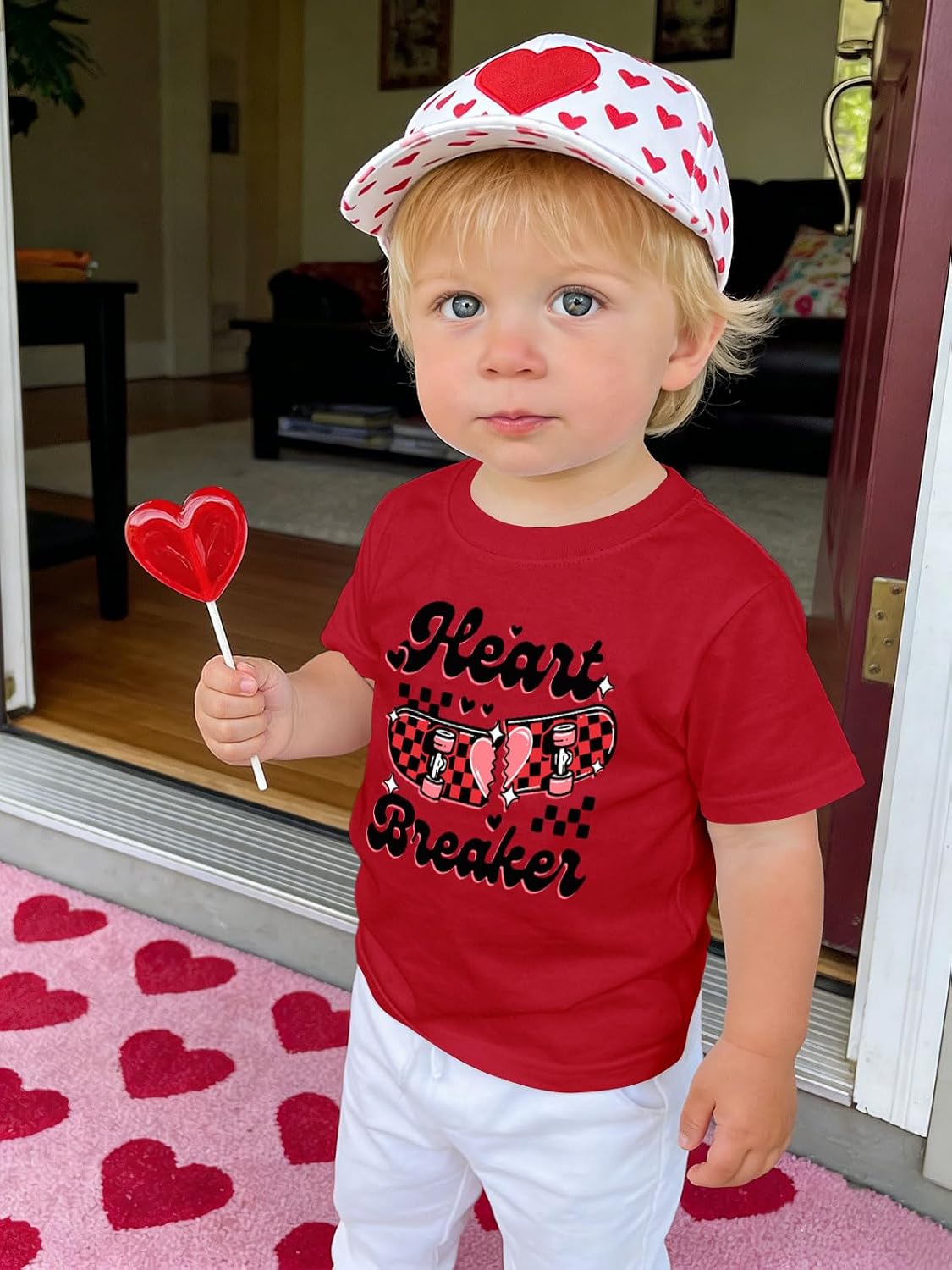 Toddler Valentine Shirt Boys Girls Valentines Day Tshirt Little Kid Funny Cute Graphic Tee Tops 2-7T