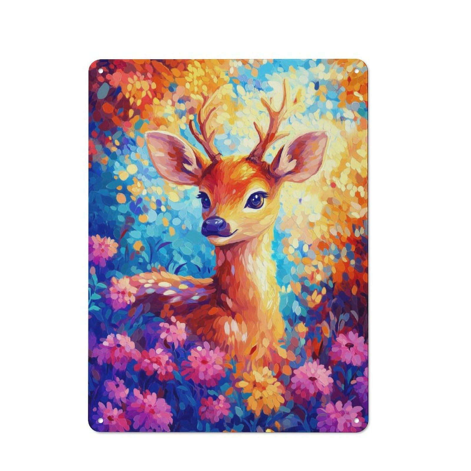 Junmoney Deer Tin Wall Plaque 40X30cm With For Living Room Or Hallway, A Decorative Christmas Gift For Hallway Decor Fans