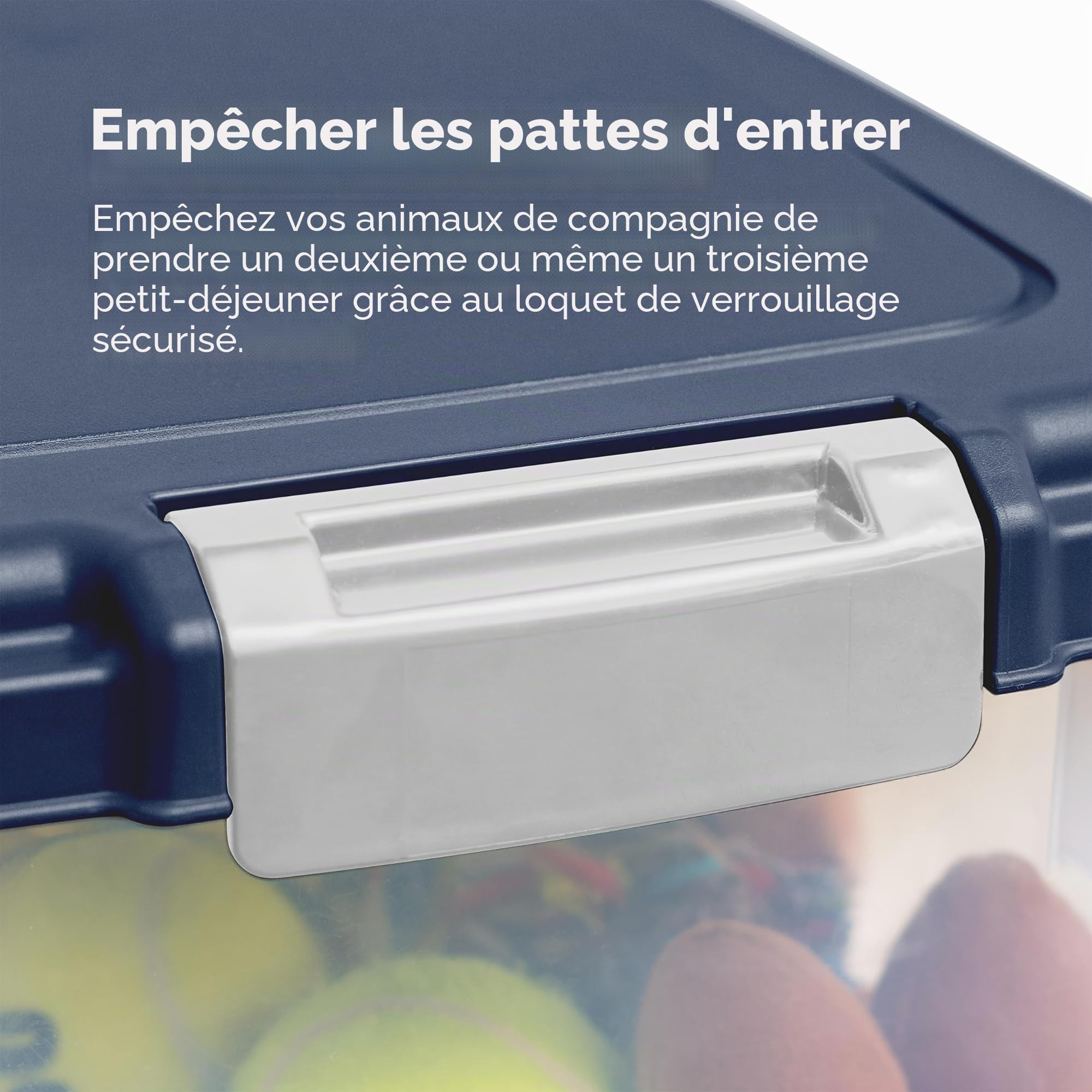 Iris Ohyama, Boîte à Croquette Plastique hermétique pour Animaux avec Roues, Pelle et Couvercle à Rabat, Lot de 2, 35L, MP-8/MP-1, Bleu Gris