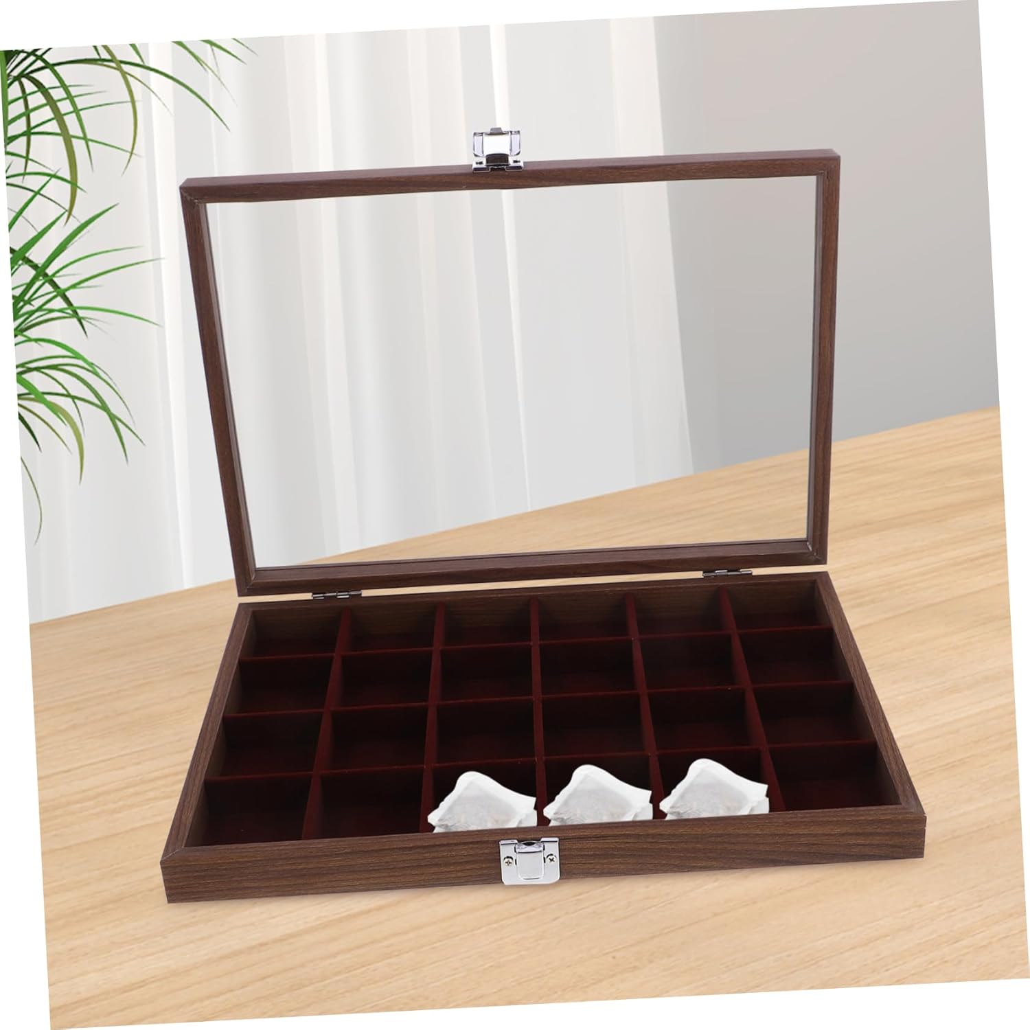 Alipis Tea Bag Holder Organizer Compartment Tea Box Lid Storage Organizer for Kitchen