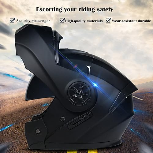 Miniatura 2 de Hanhua Casco de motocicleta abatible, casco de moto de cara completa, cascos modulares con doble visera, aprobado por DOTECE, para adultos de calle,