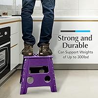 Vista 4 de Handy Laundry Folding Lightweight Step Stool - Sturdy Enough to Support Adults and Safe Enough for Kids - Opens Easy with One Flip - Great for