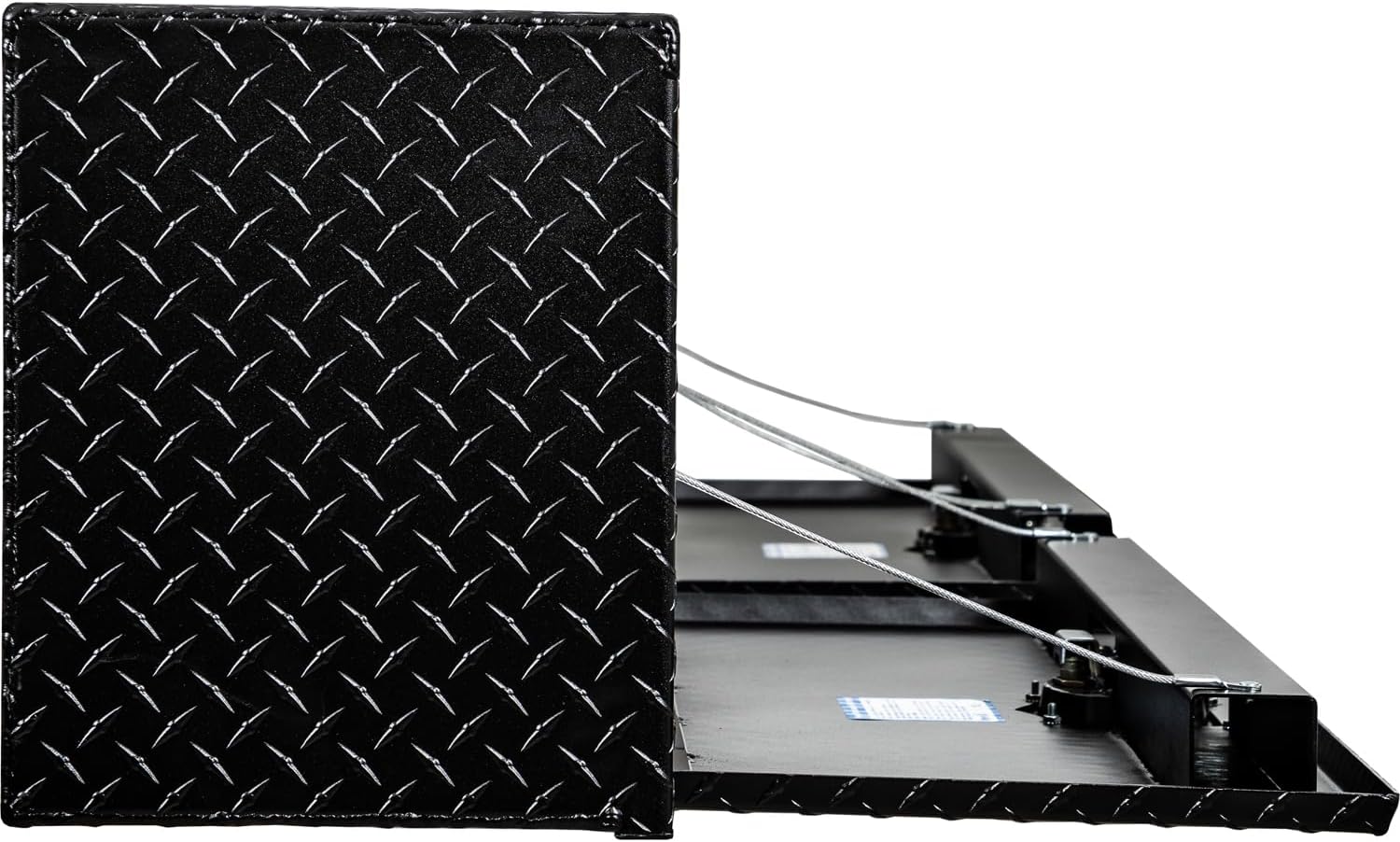 Buyers Products 1722551 Textured Matte Black Aluminum Diamond Tread Topsider Truck Box W/Drop Door, 72 x 13 x 16 Inch, Made in The USA, Lockable Tool Chest, Durable Job Box For Storage & Organization