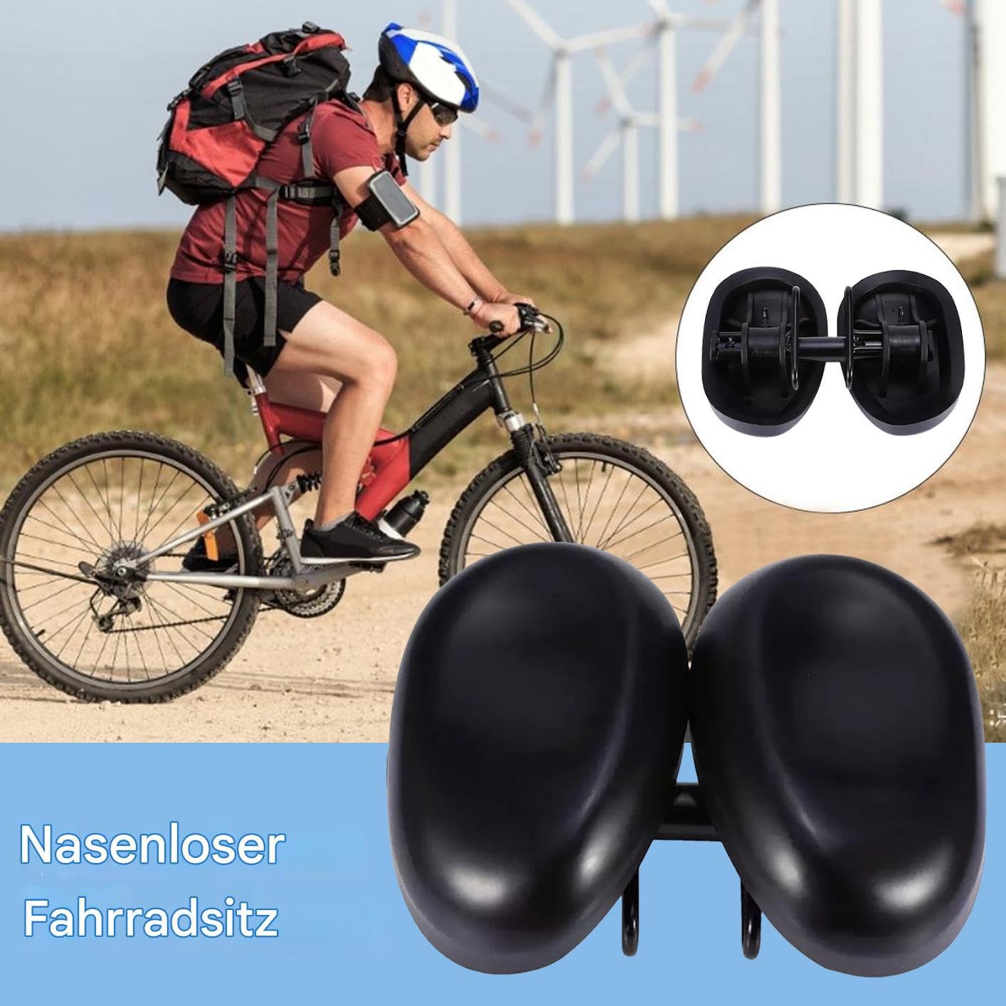 Asiento de Bicicleta Acolchado Accesorios de Ciclismo, Almohadilla de | Cojín Sillín Bici Para trayectos, carretera, montaña, larga distancia, ocio, ejercicio, actividades