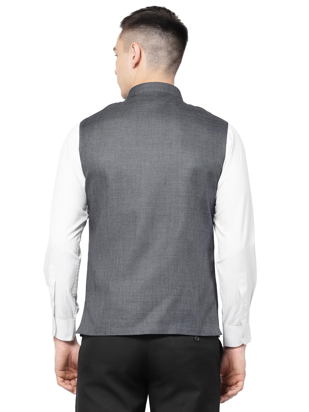 Badoliya & Sons Men's Designer Jute Nehru Jacket/Waist Coat (Ink Blue, 38) - Image 3 thumbnail
