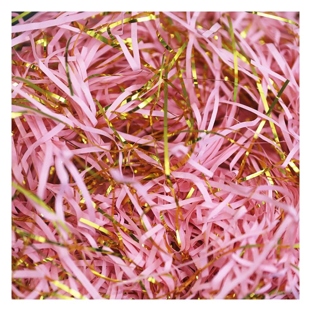 Papier déchiqueté pour boîtes-cadeaux, Papier de soie pailleté multicolore avec fils dorés, 500 g à 1000(Roze,500g)