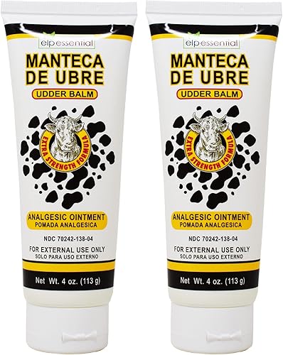 Manteca de Ubre - Bálsamo para ubre ungüento analgésico de 4 onzas paquete de 2