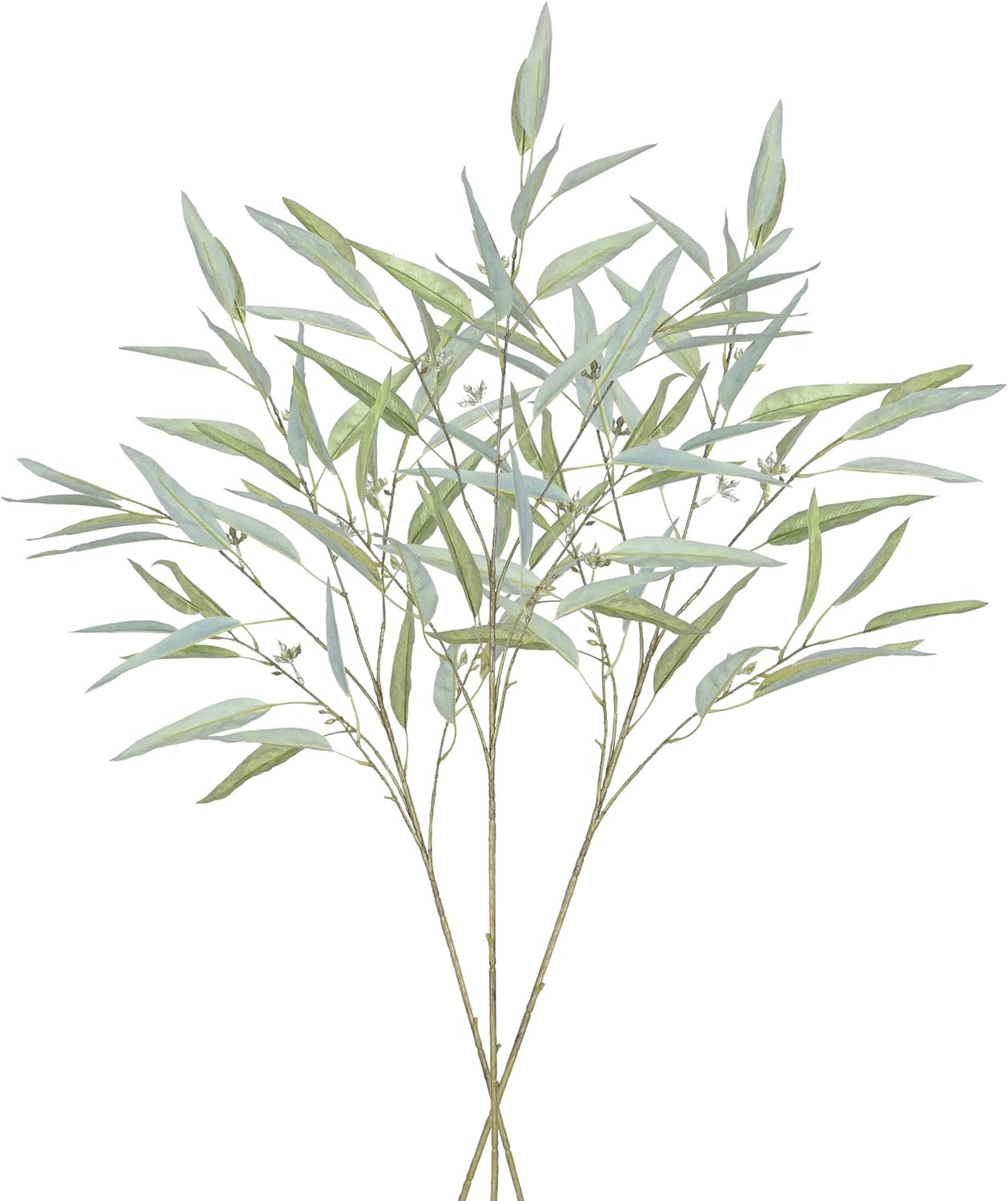 3PCS 40" Tall Artificial Eucalyptus Stems Faux Greenery Stems Decor Eucalyptus Branches for Vase Shop Indoor Office Home Décor