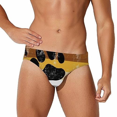 Bear Gay Pride Flag Men's Triangle Swimming Brief Sexy Low Waist Swimwear Quick Dry with Drawstring - 3X-Large