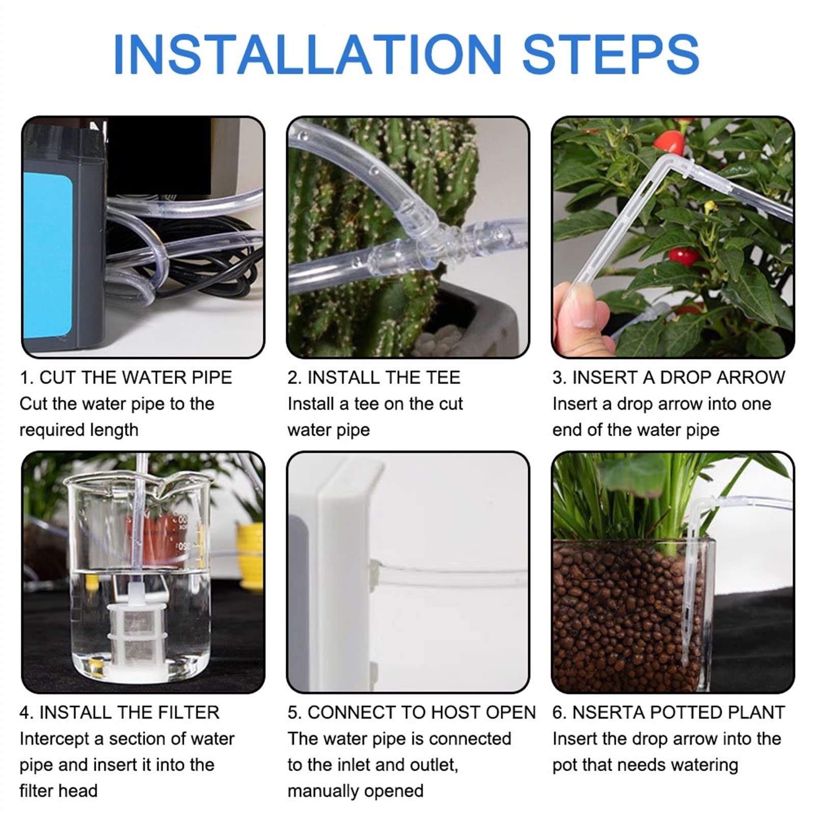 Kit di irrigazione a goccia automatica Timer dell'acqua Dispositivo di annaffiatura automatico Kit di autoacqua di autoaterinario di irrigazione a goccia solare Doppia pompa per Piante in Vaso da Este