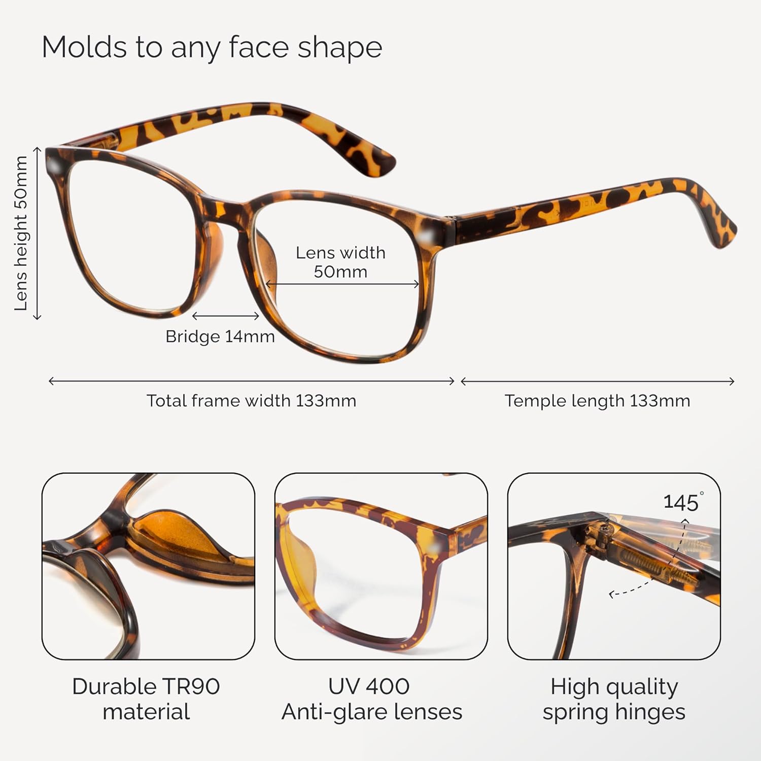 CCVOO Reading Glasses for Women/Men, Eyeglasses, Blue Light Readers for Women/Men, Computer Eye Glasses, Cheaters - Image 5