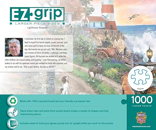 Miniatura 3 de MasterPieces Rompecabezas EZ Grip de 1000 piezas para adultos, familia o jóvenes, Lighthouse Keepers, 23.5 x 34 pulgadas