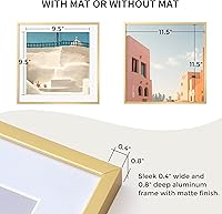 Vista 233 de Fun Memories Portarretratos de metal de 16 x 20 pulgadas con paspartú de 11 x 14 pulgadas, acabado de aluminio cepillado, parte delantera de vidrio