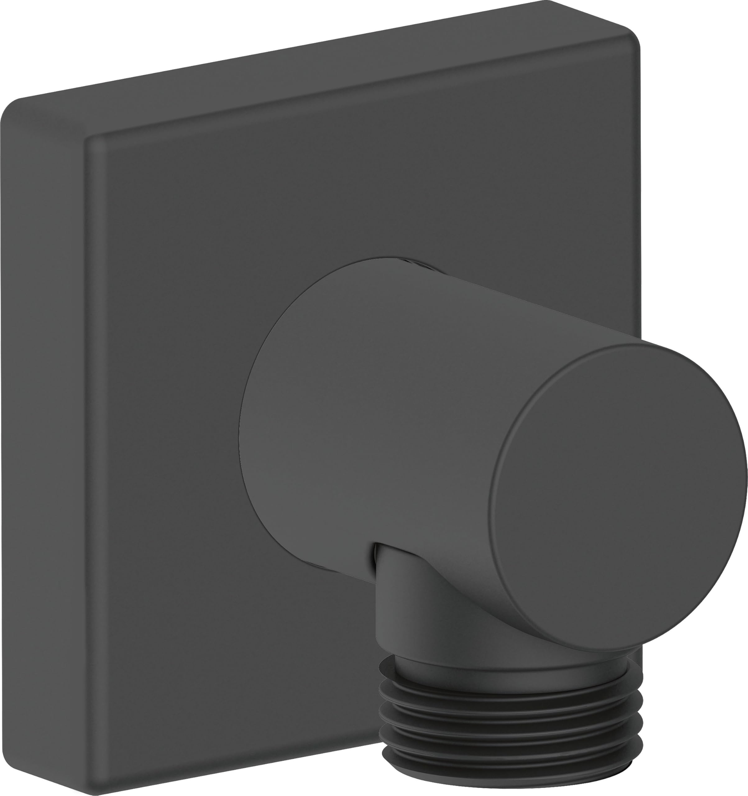 Duravit Universal Gomito a parete, Gomito di collegamento alla doccia con copertura quadrata a parete, Raccordo del tubo flessibile doccia, nero opaco