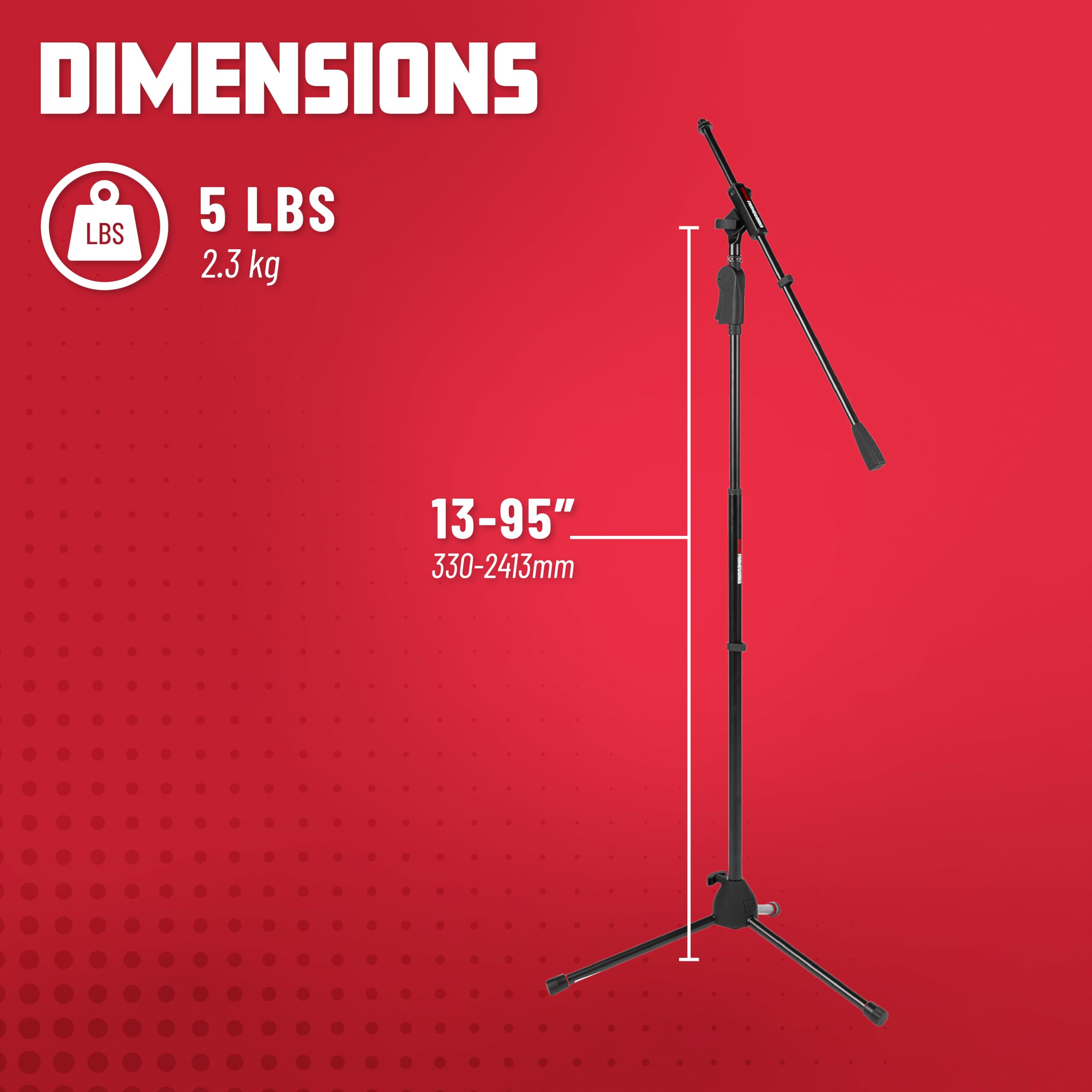 Frameworks GFW-MIC-2110 Deluxe statyw do mikrofonu z jednoczęściowym ramieniem