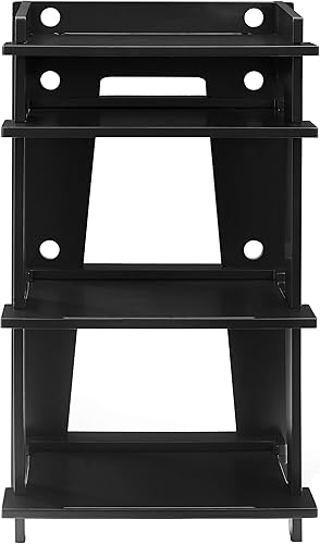 Miniatura 4 de Crosley Furniture Soho - Soporte para tocadiscos, consola multimedia con almacenamiento de vinilo, organizador moderno para el hogar, color negro