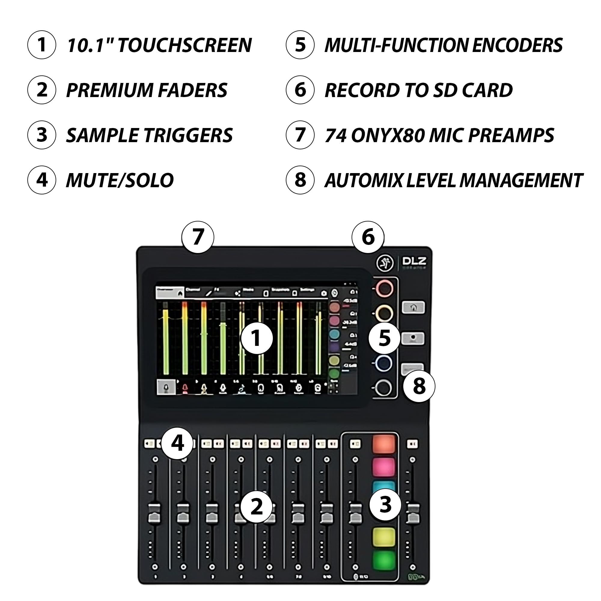 Mackie DLZ Creator 12-channel Digital Mixer, USB, 10.1