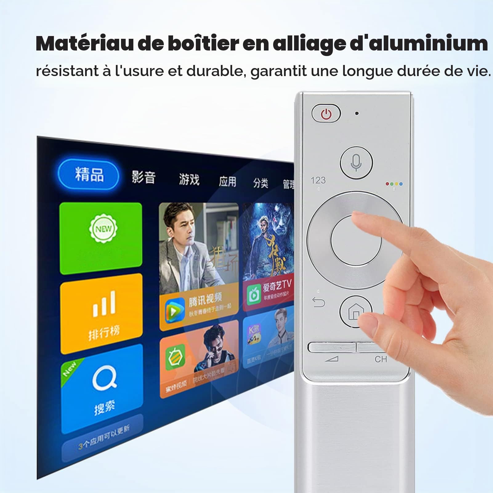 Télécommande de Remplacement la Plus Récente, Télécommande TV Adaptée pour Voice TV -01272A -01270A Série -01274A, Boîtier en Alliage D'aluminium