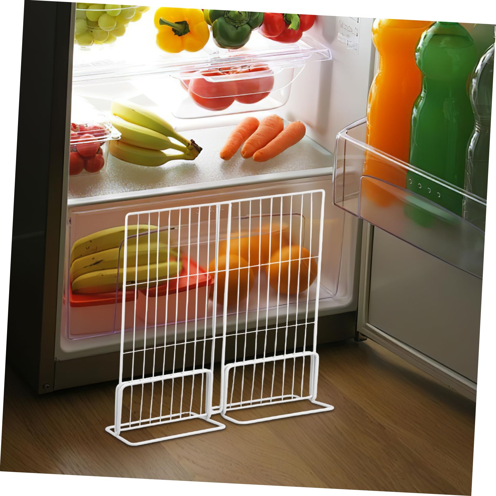 Partición del Congelador Organizador Divisor Multiusos para Refrigerador Separador de Estantes de Plástico para Organizar Alimentos Heladera
