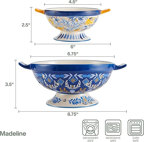 Miniatura 3 de Fitz and Floyd Madeline - Juego de 2 coladores de cerámica, multicolor