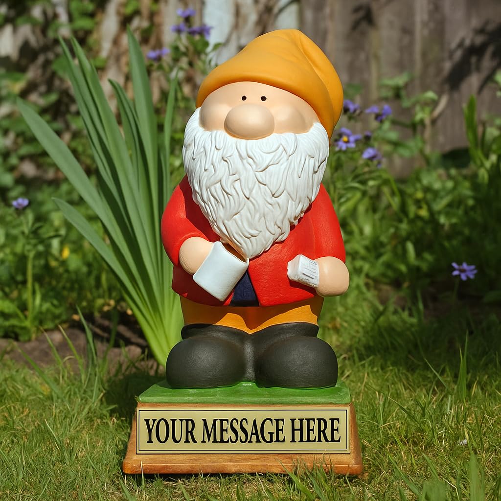 Garden Gnome Gift Birthday Fathers Day Retirement Thank You Personalised Present Gardening Custom Dad Grandad Son Grandpa Husband Custom Gardener Statue Ornament Personalized for him