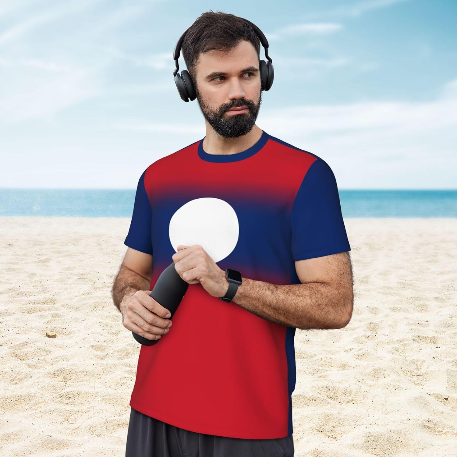 Laos Flag 0 T-Shirt Jerseys for Running Soccer Fans Tennis Fitness Sports Gradual Color Shirts