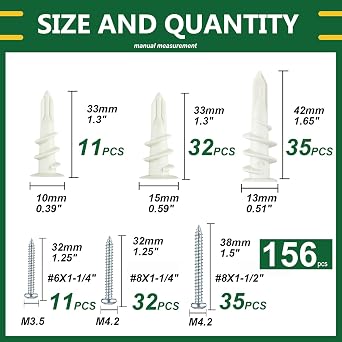 410pcs+156pcs self Drilling Drywall Anchors