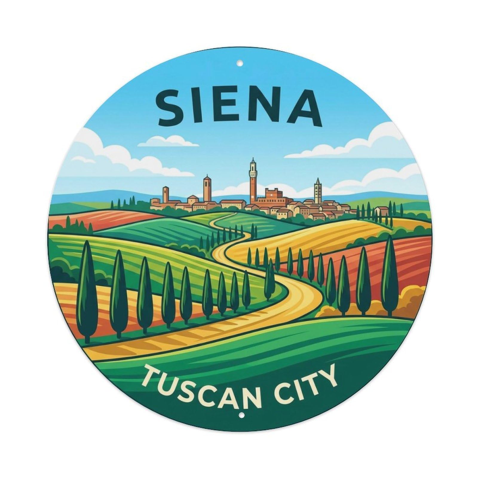 Vintage Travel Siena Italy Vacation Metal Tin Sign