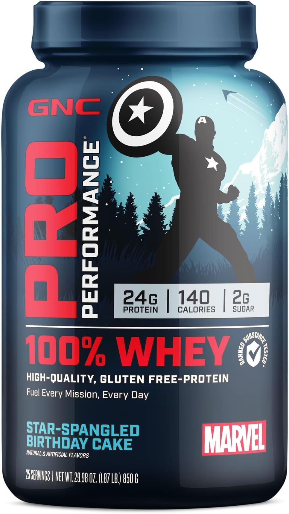 GNCPro Performance 100% Whey - Marvel: Star-Spangled Birthday Cake (25 Servings)