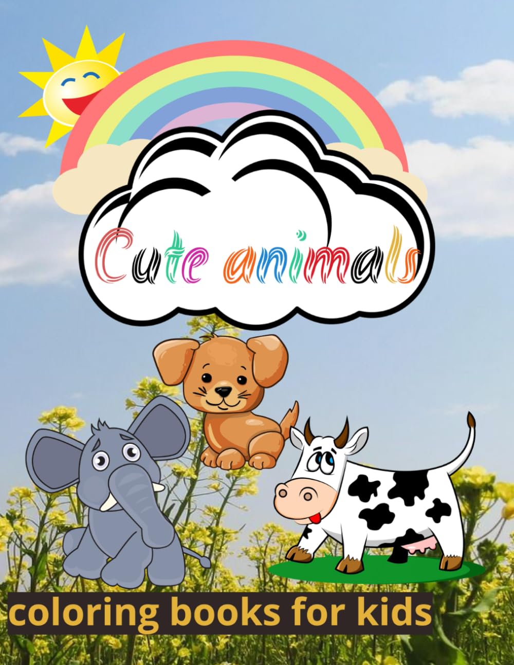 Cute Animals : easy and fun coloring book for kids and adults