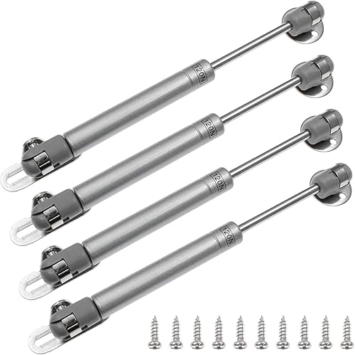 4 bisagras de gabinete de soporte hidráulico, 8 pulgadas, 120 N, tapa de cierre suave y amortiguador telescópico para puerta de gabinete de gas,