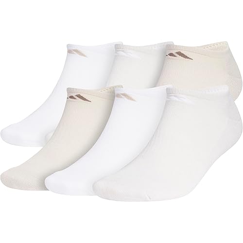 adidas Men's Athletic Cushioned Socks, 6-Pack No Show with Arch Support