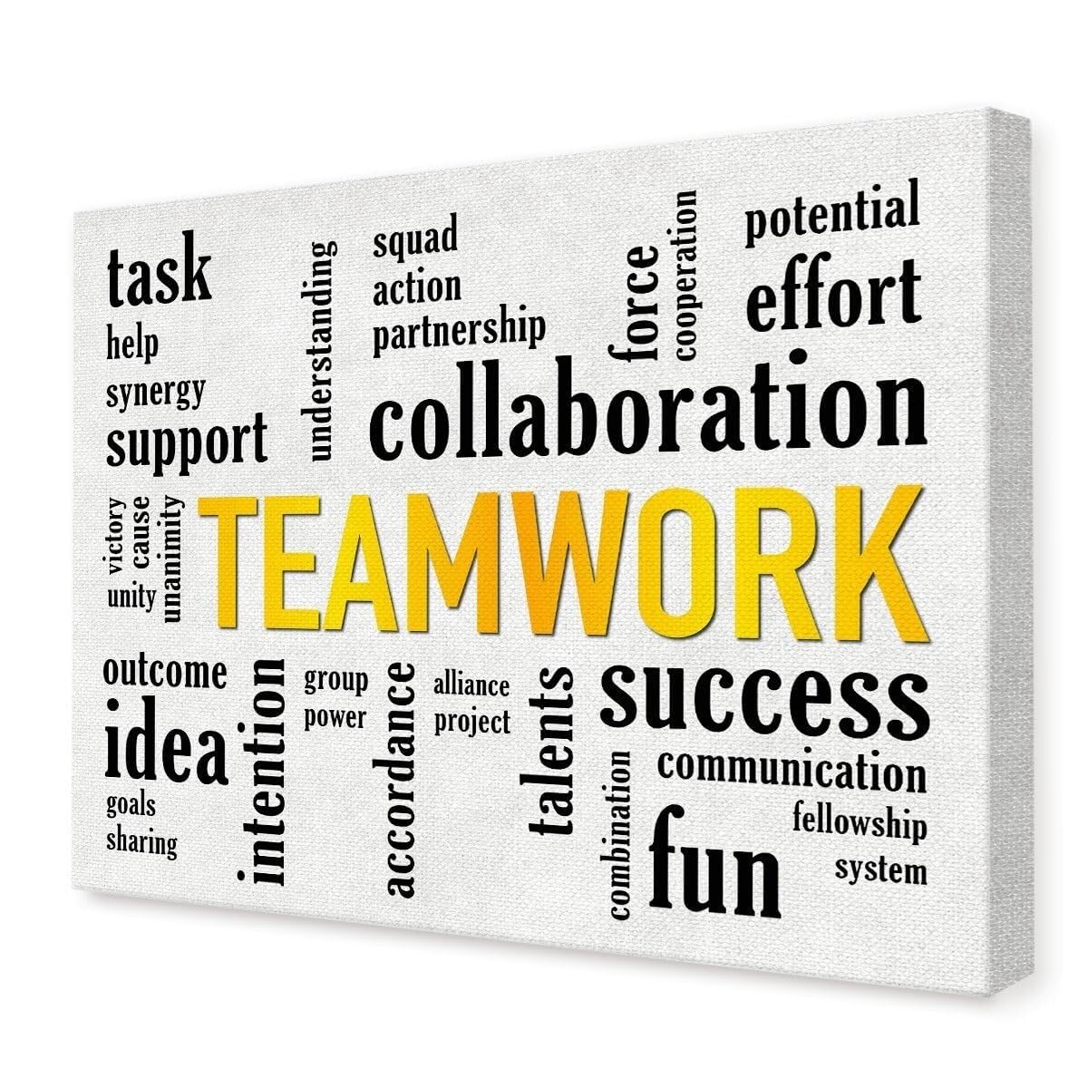 LLBOGRGGN Inspirational Workplace Decor Teamwork Motivational Wall-Art Canvas Print for Office Conference Room Home Office(Framed,12x18inch(30x45cm))