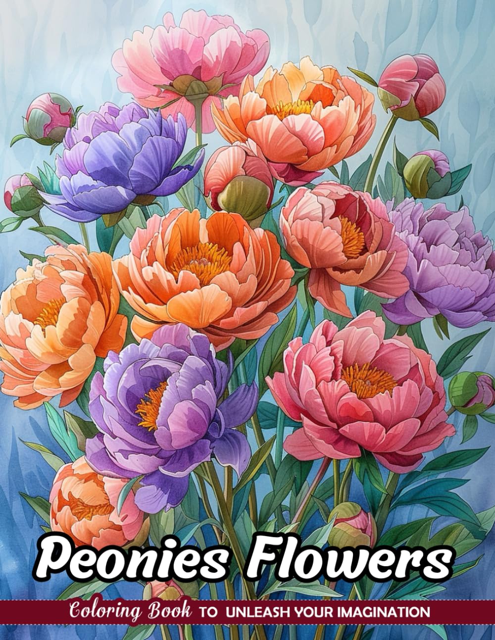 Peonies Flowers Coloring Book: Lush Blooms for Artistic Expression