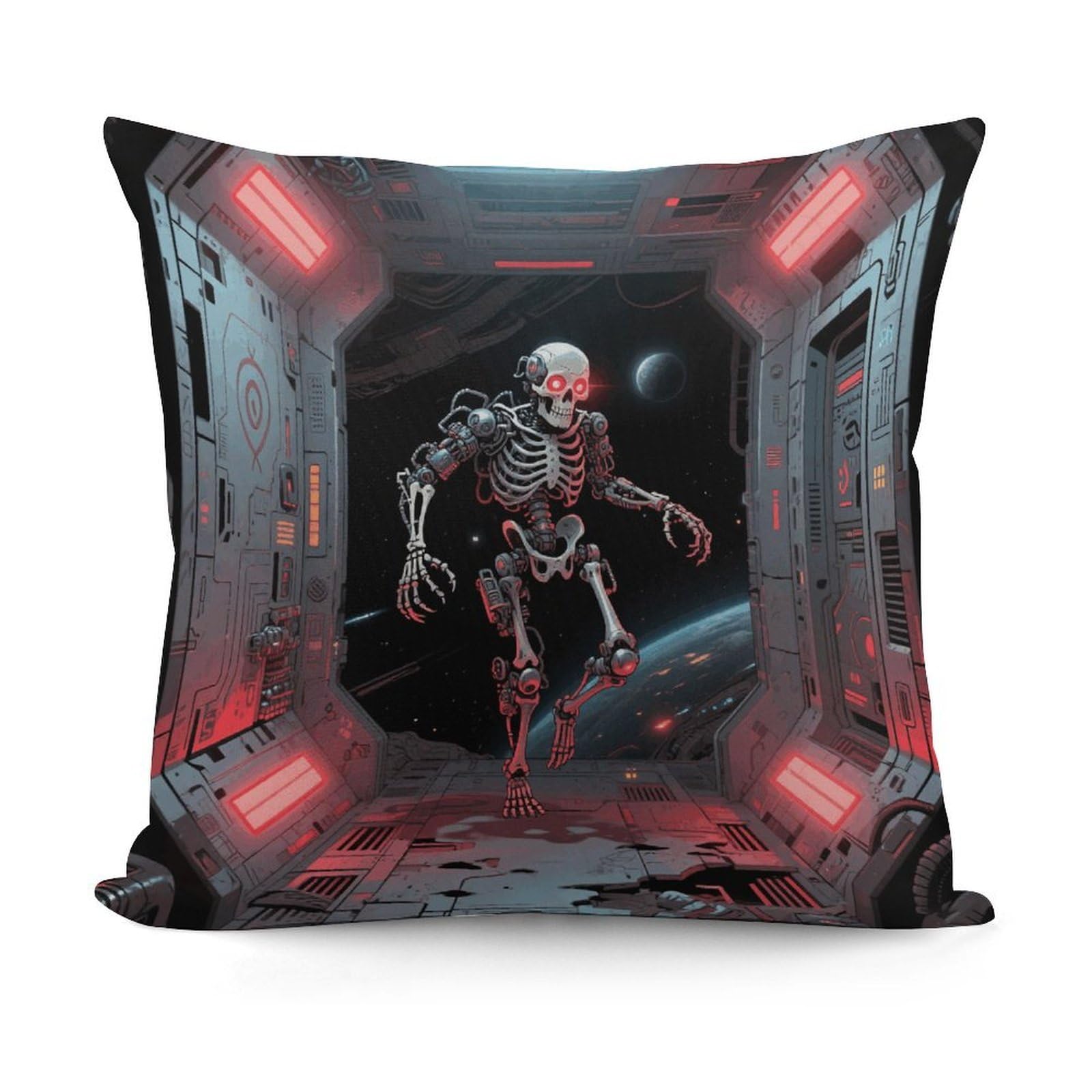 VstaDank Skull Throw Pillow Cover Soft Square Cushion Cover Art Artwork Pillow Covers Mordern Couch Pillow Covers Decorative Cushion Case for Chair Couch Bedroom Living Room