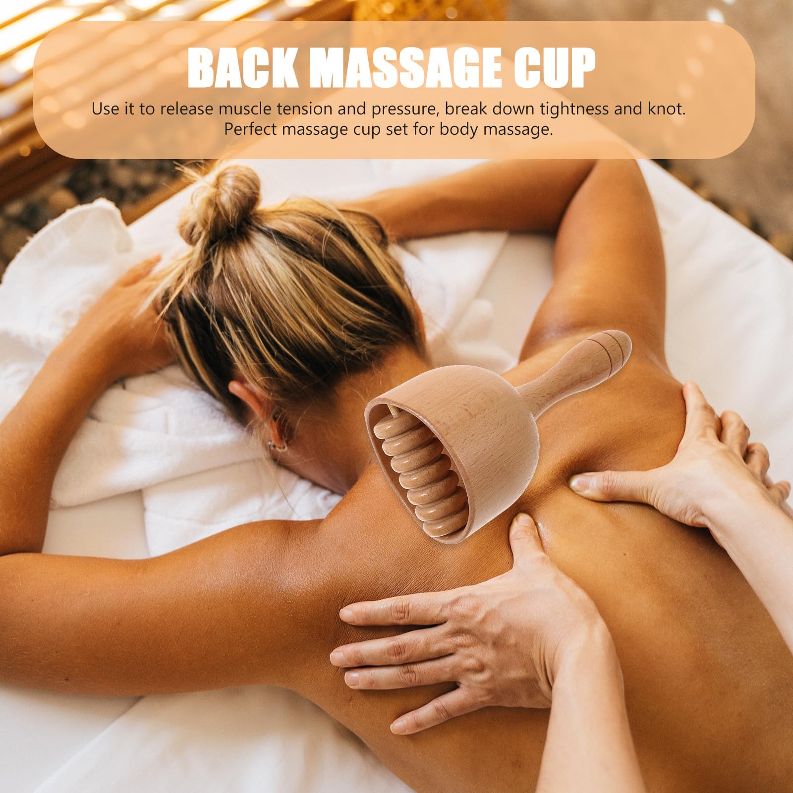 2 Stück Holz Massagebecher für Rücken und Muskeln, Tragbar