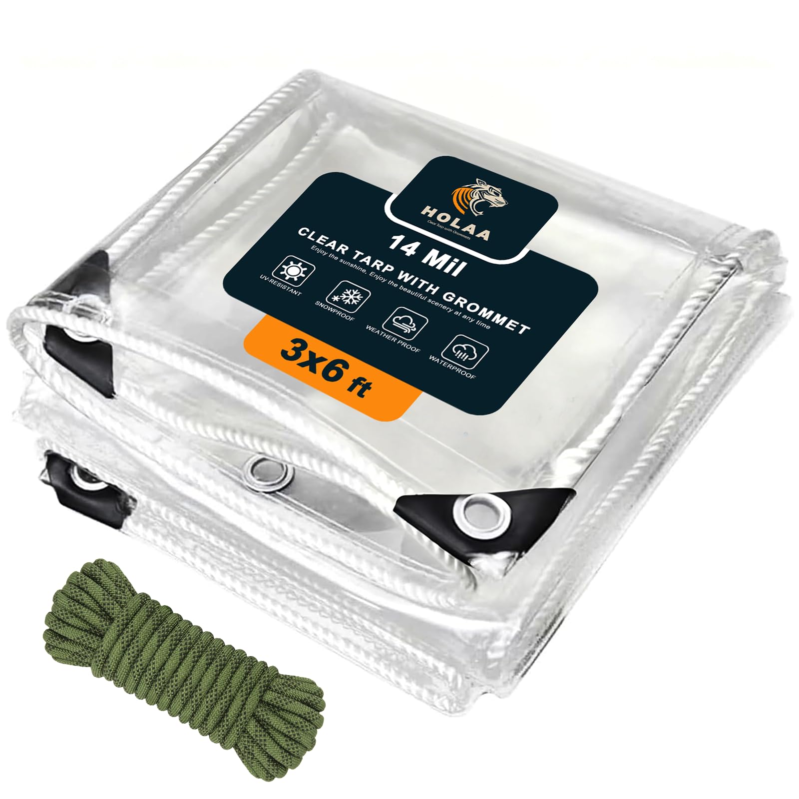 Clear Tarp,3x6ft Clear Tarps Heavy Duty Water Resistant with