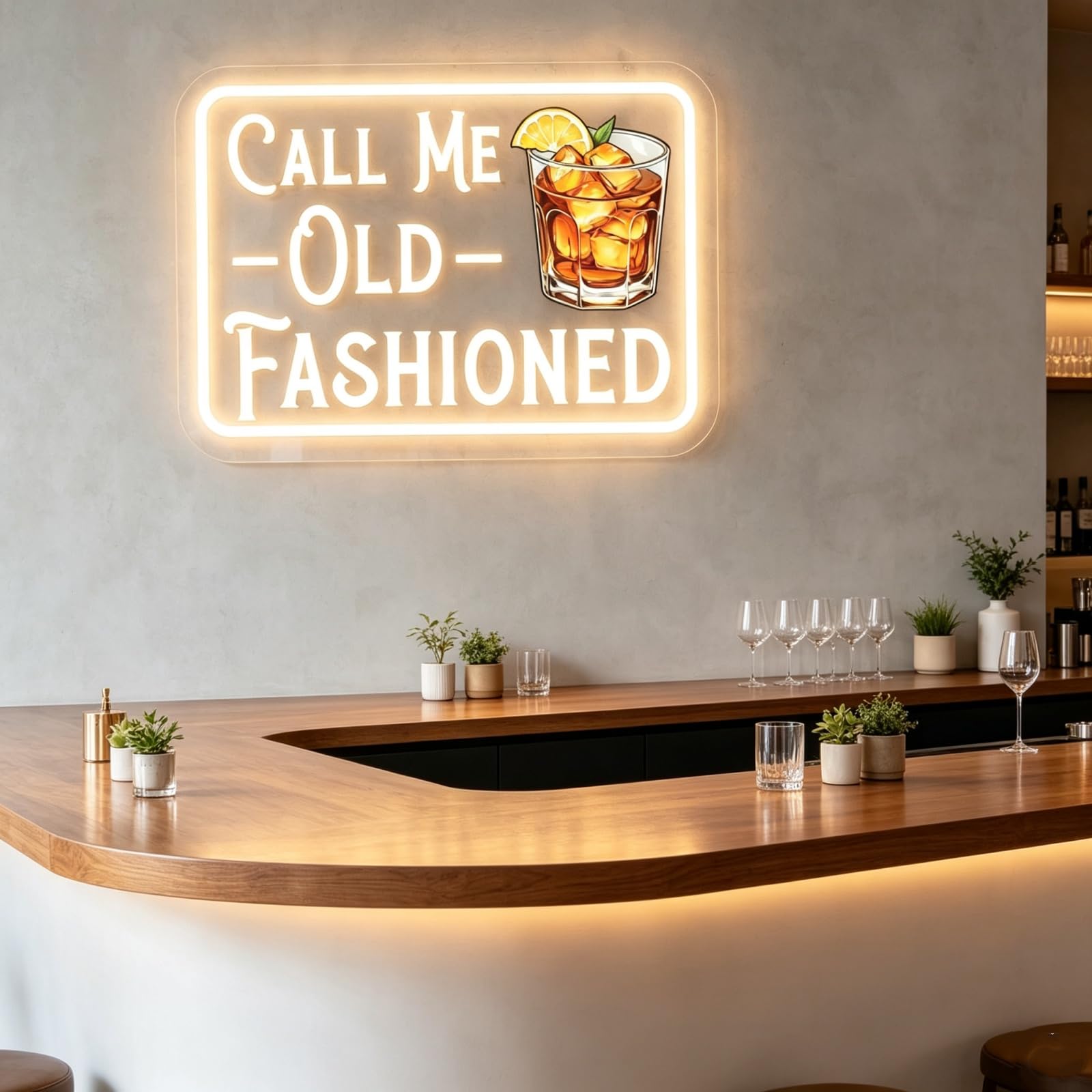 Call Me Old Fashioned ciepły biały neonowy znak do dekoracji ścian, zasilany przez USB, neonowa lampa do retro, baru, domu, baru, baru, koszyka, pubu, na imprezę, prezent dla miłośników