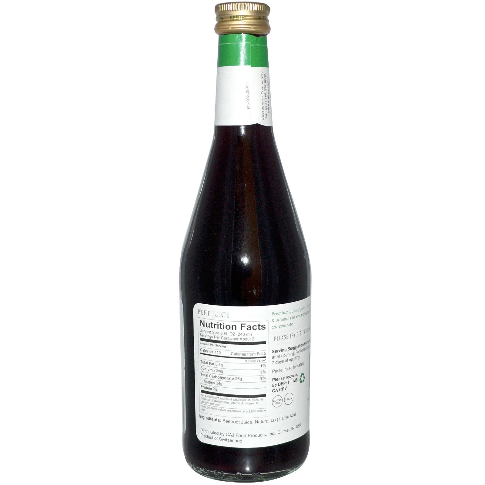 BIOTTA Organic Natural Beet Juice, 16.9 FZ