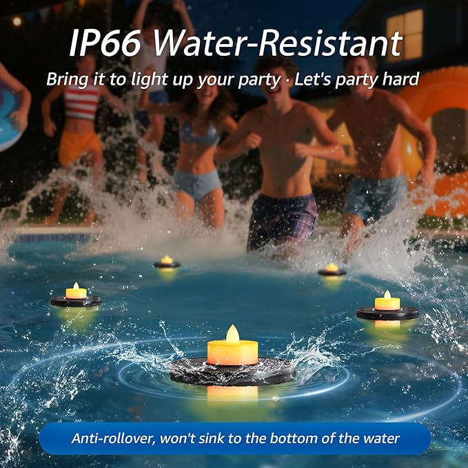 Luces solares flotantes para piscinas, 5 unidades, LED blanco miniatura 4