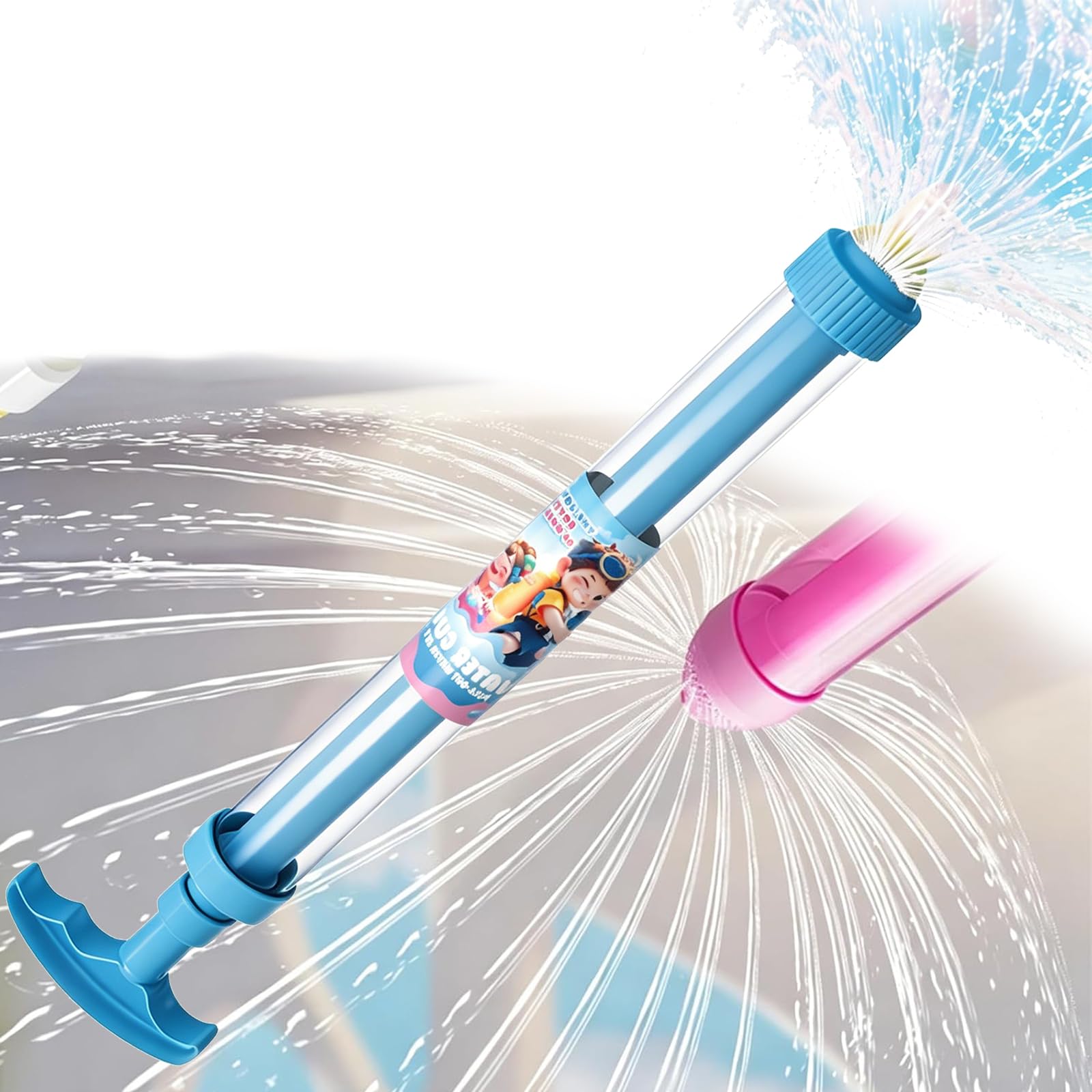 Firework Water Gun, 4PCS Romantic Firework Style Water Spray Toy, High Pressure Pull-Out Sprinkler Spray Toys, Water Firework Sprinkler for Outdoor Pool Beach Garden Party Water Toys (1PC-A)