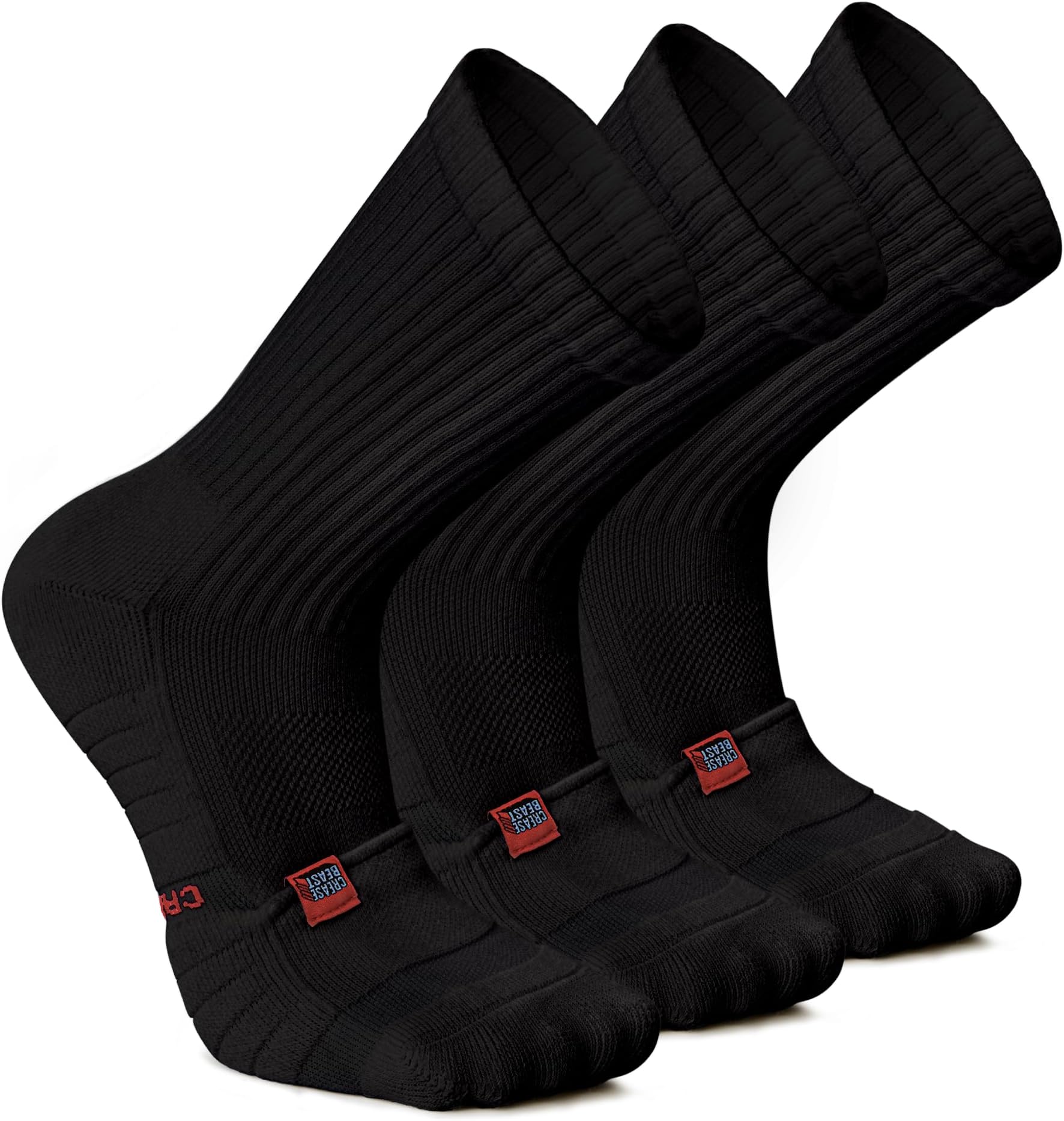 Socks with Built-In Seamless Pocket for Crease Protector inserts, Extra Cushioned Heel. Memory Foam Inserts Not Included.