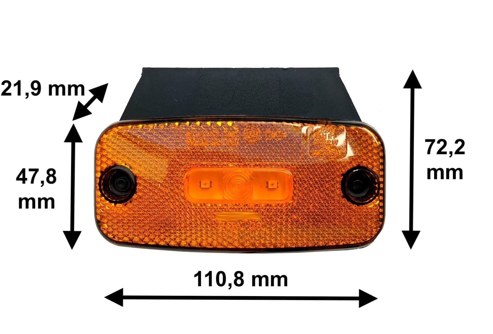 Kit de iluminación para remolque de 13 polos con 2 pilotos traseros, 2 luces LED de matrícula, 4 luces LED de gálibo naranjas, 12V/24V, E9