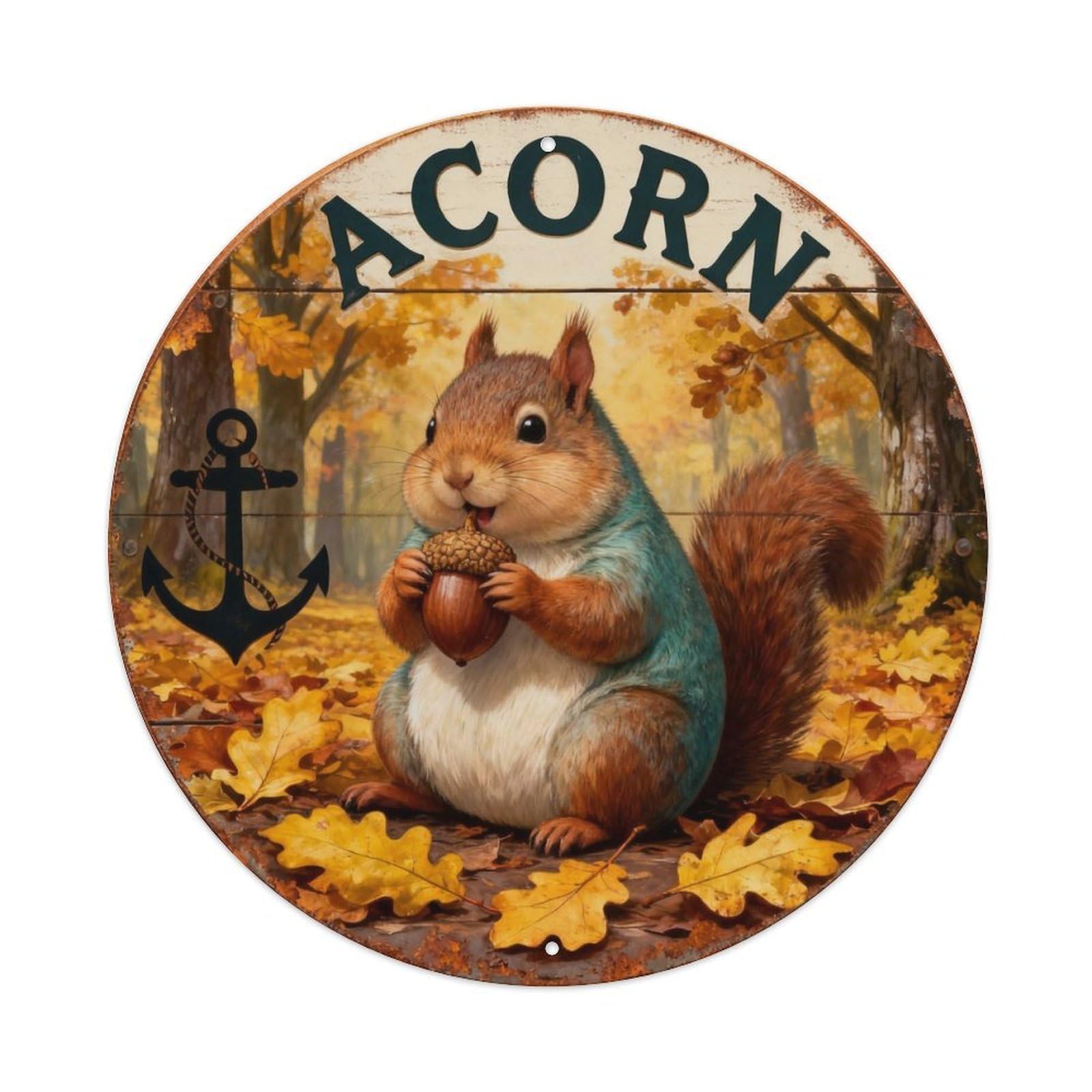 Acorn Sign Metal Tin Sign Plaque