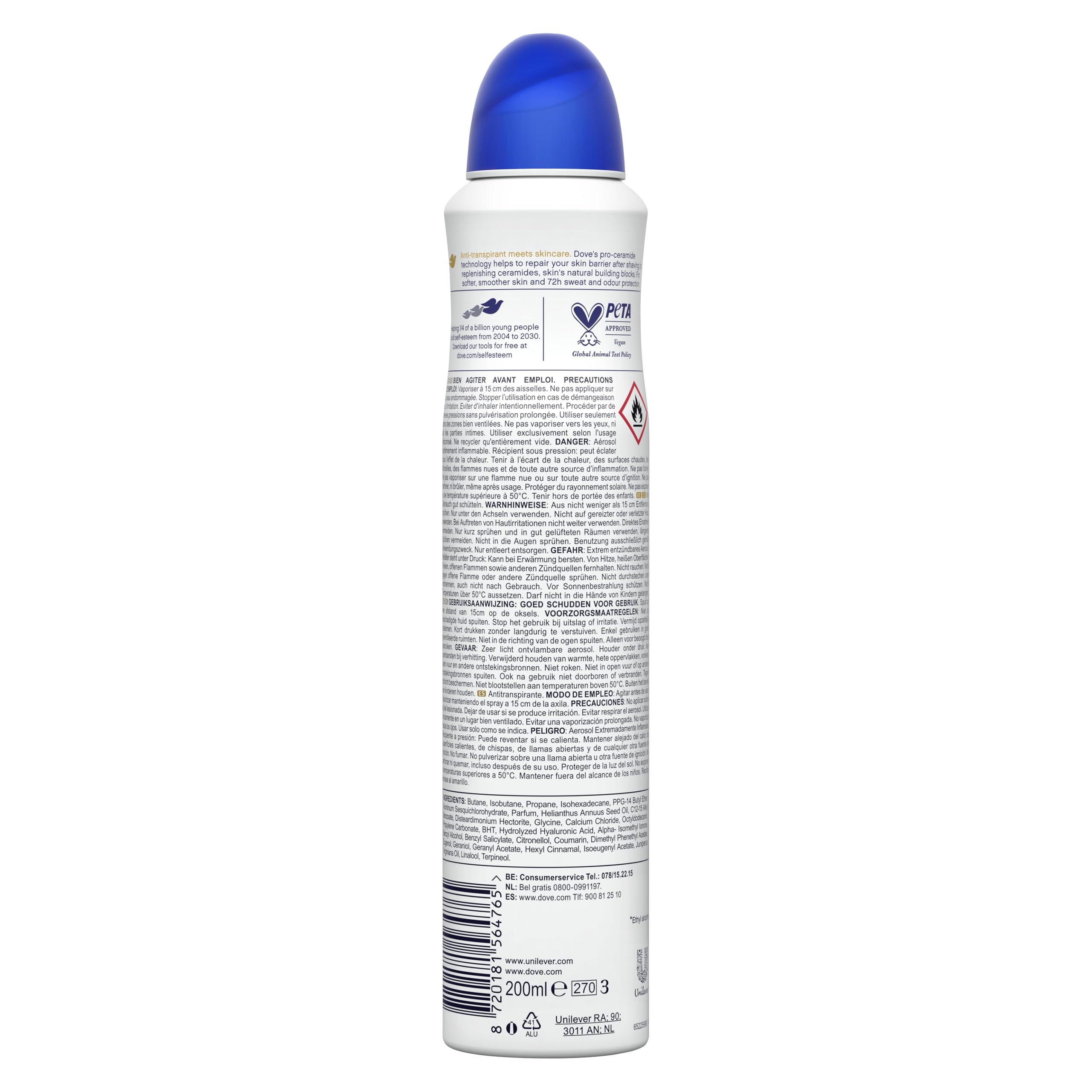 Dove Advanced Care Desodorante Original Protección 72 horas Spray 200ml