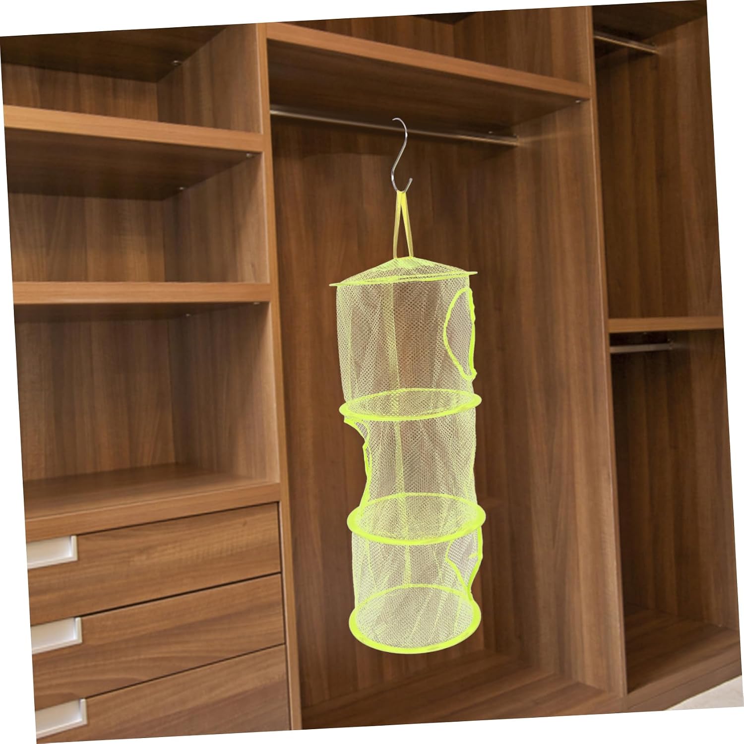 Holibanna Hanging Mesh Storage Organizer with Compartments Versatile Toy and Clothes Storage for Boy Girl Room and Portable Design Green