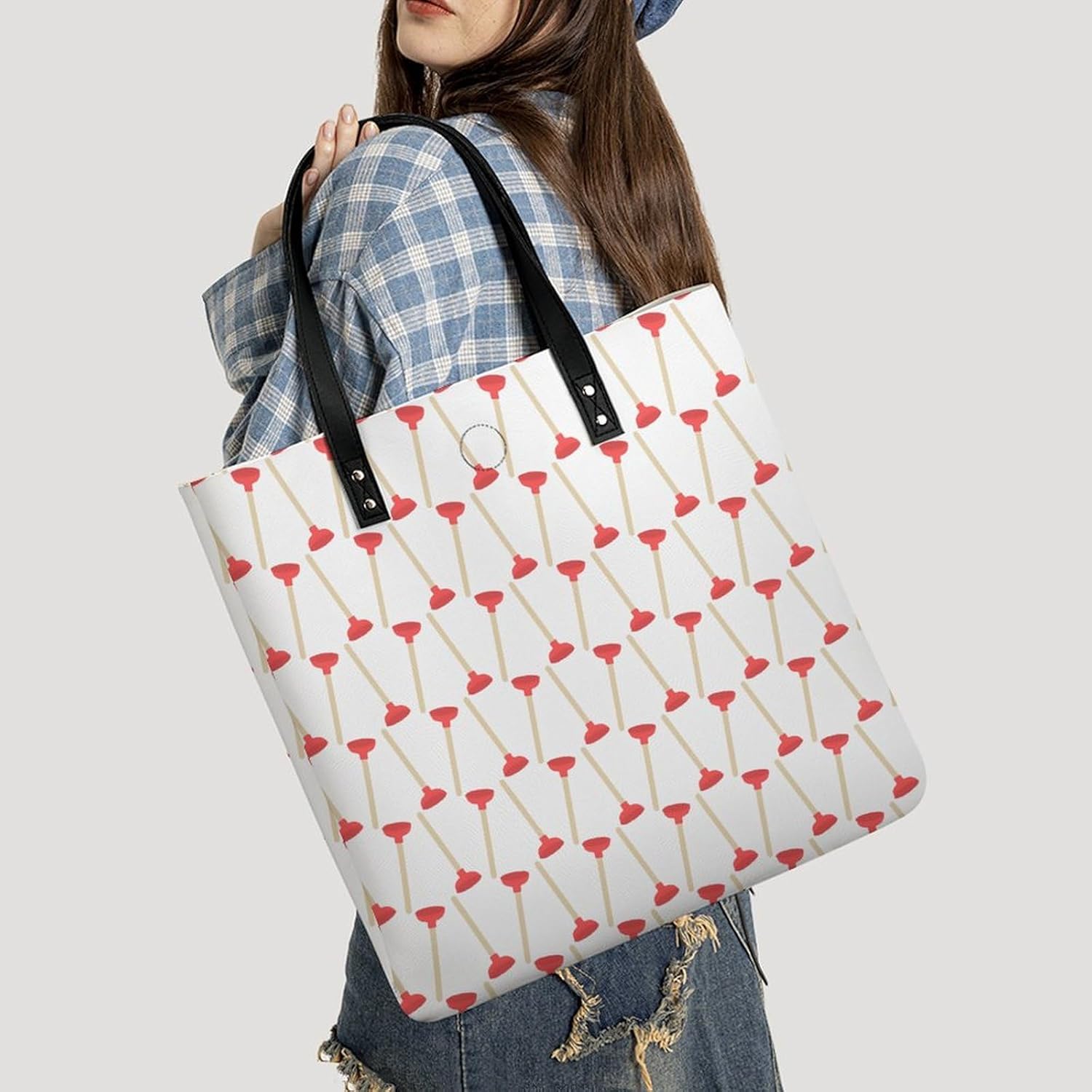 Southwest Canyons Diamon Large Capacity Leather Handbag