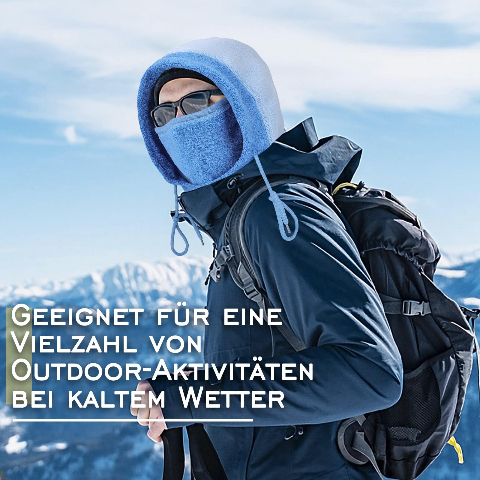 GXCROR Warme Fleece Sturmhaube Winddichte Skimaske Gesichtshaube Balaclava Motorrad Sturmhaube Winter Unisex