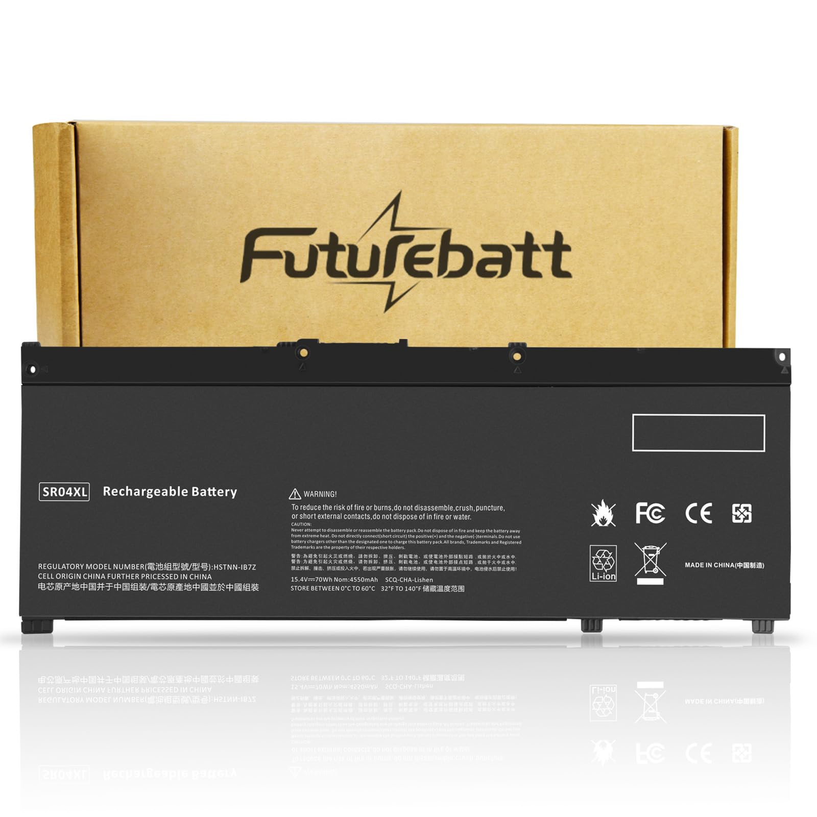 Photo 1 of Futurebatt SR04XL Laptop Battery Compatible with HP Omen 15-DC Series, Replacement for SR03XL, 917724-855, HSTNN-DB7W, 15-DC0051NR, 15-DC1088NR, 15-CE019DX, 15-CX0056WM?15-CE020A