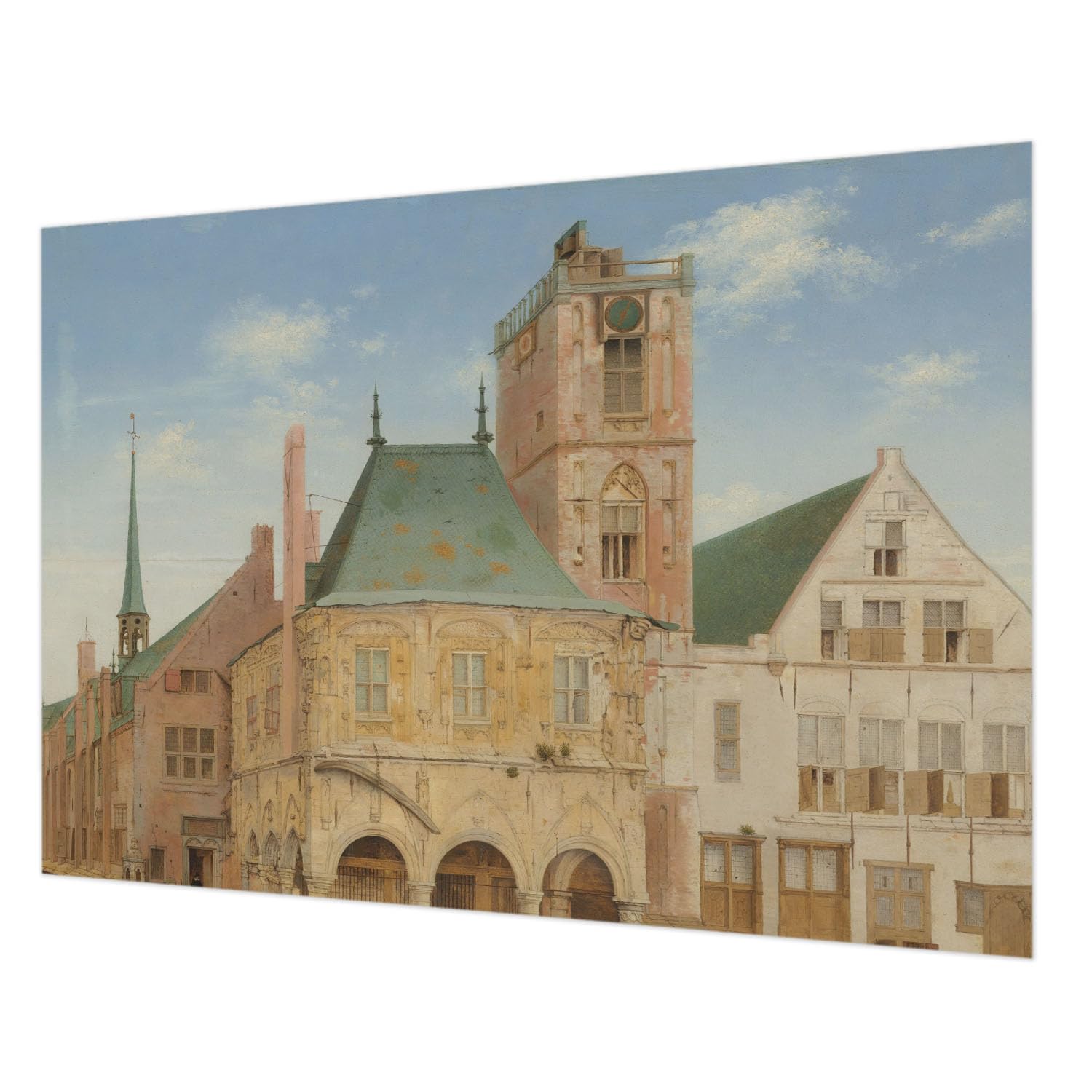 Décor mural intissé 208x146 cm avec colle incluse - Hôtel de ville historique Tulup